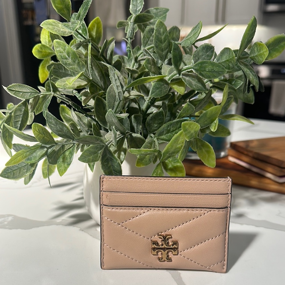 Tory Burch Quilted Tan Card Holder